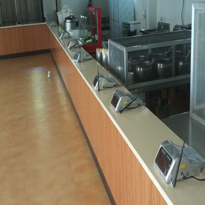 武汉六中无线食堂消费机系统调试完毕投入使用。